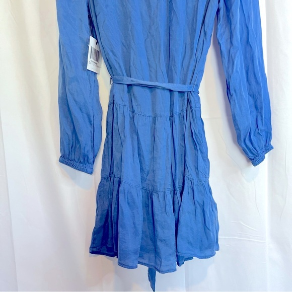 BELLA DAHL Tiered Mini Dress W/ Belt In Pacific Sea Size S NWT - Picture 3 of 11
